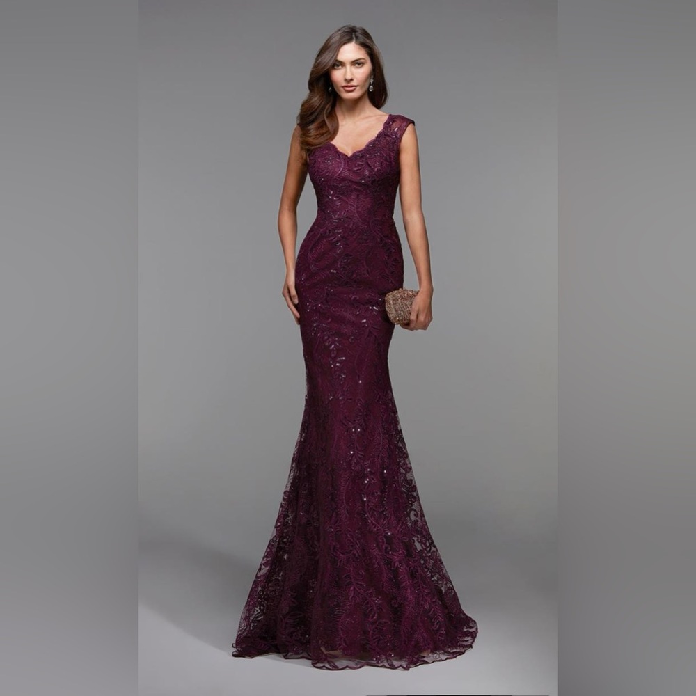 Alyce Paris Deep Purple Maxi Dress